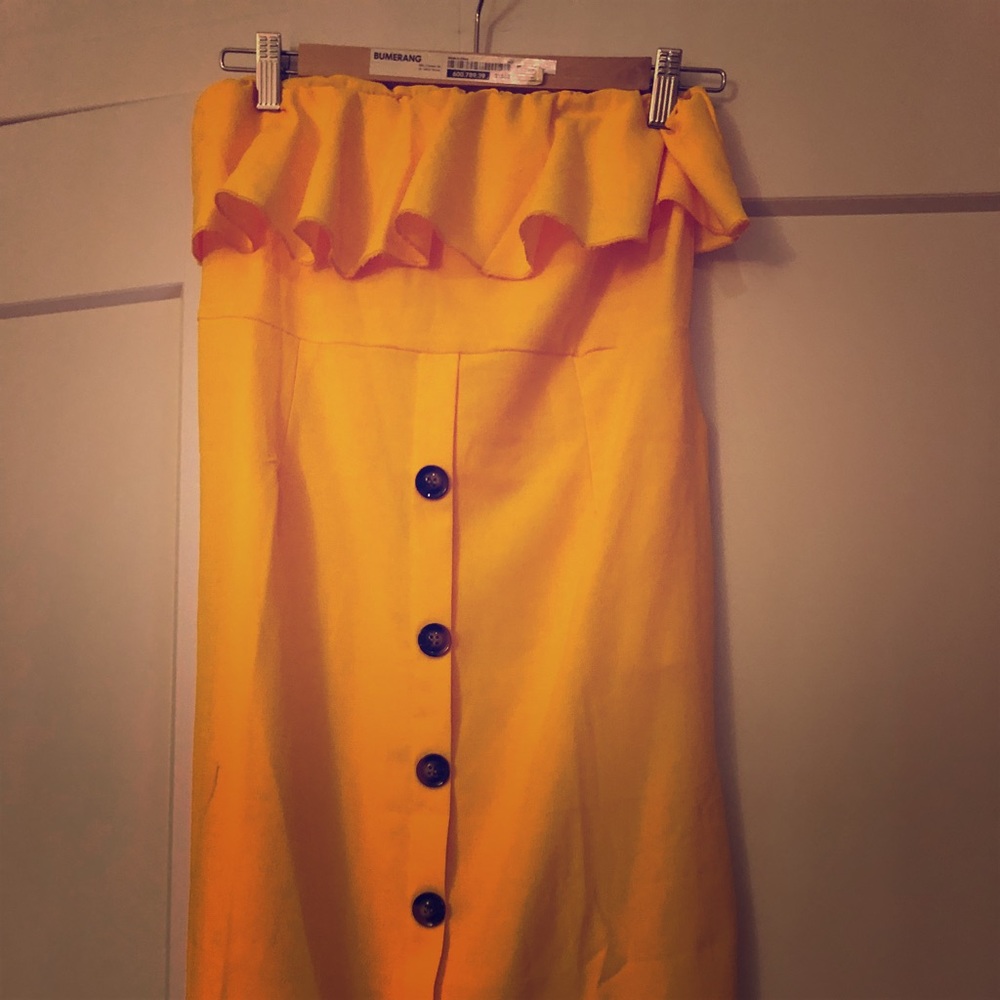 Beautiful stylish bandeau yellow dress